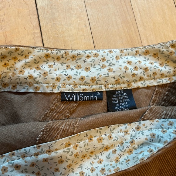 Corduroy tan midi skirt floral detail - Picture 6 of 6